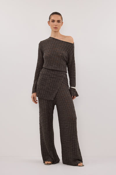 Stas wearing CIA PETROL KNIT PANT
