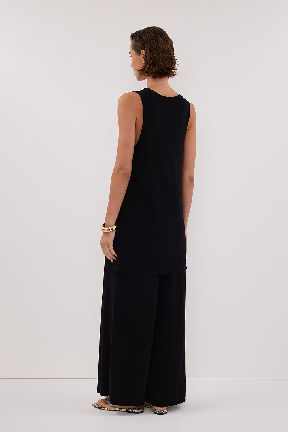 RAY BLACK WIDE LEG KNIT PANT