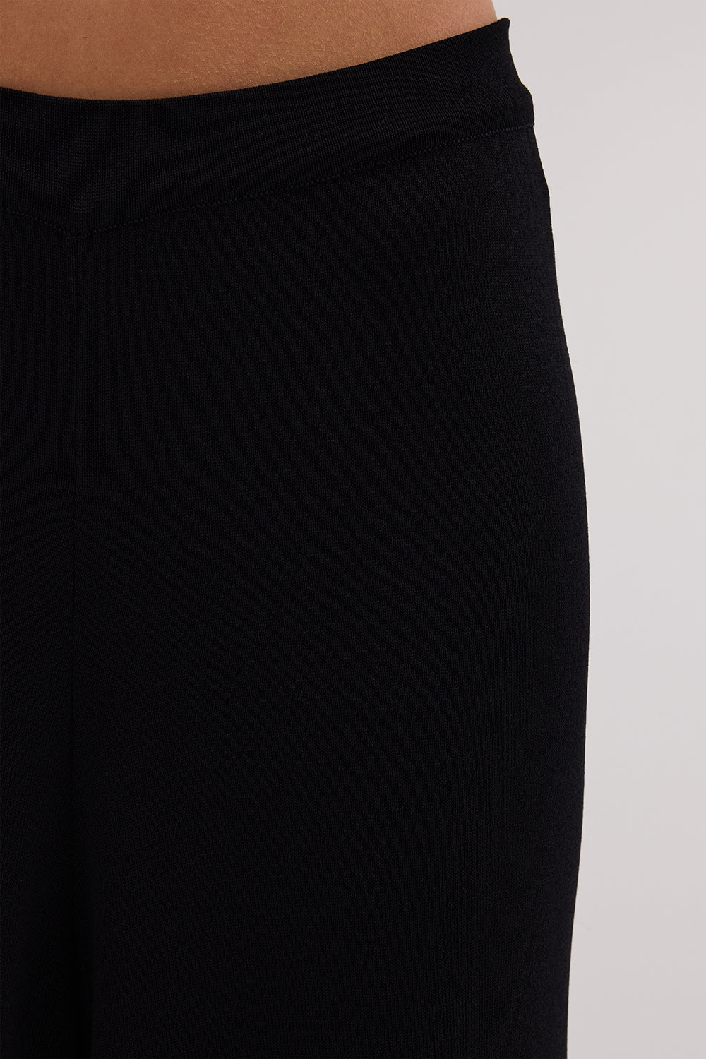 RAY BLACK WIDE LEG KNIT PANT