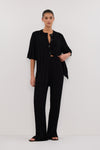 JAZZ BLACK WIDE LEG KNIT PANT