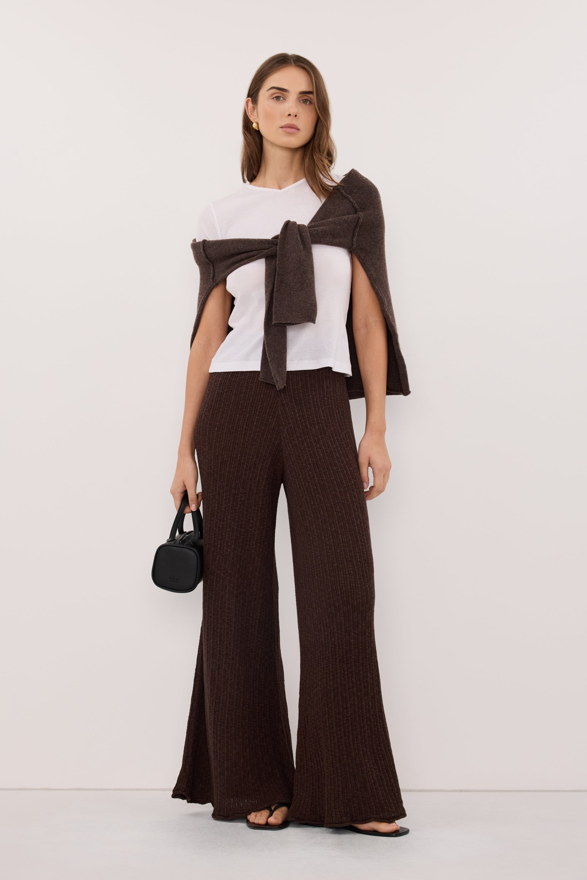 MAX CHOC WIDE LEG KNIT PANT