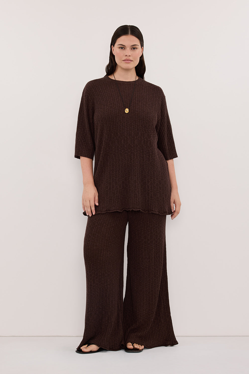 MAX CHOC WIDE LEG KNIT PANT