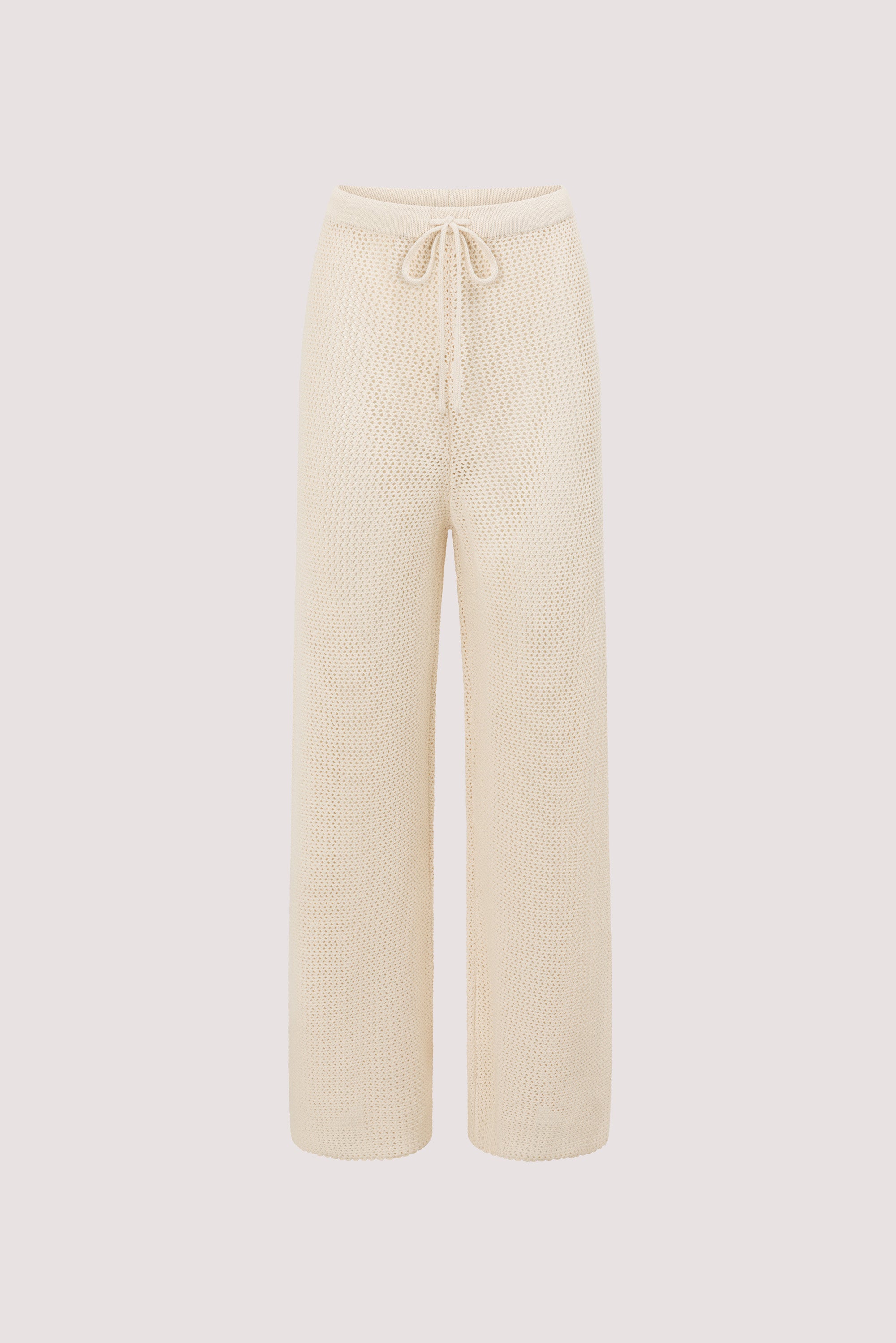 NALIA NATURAL OPEN KNIT WIDE PANT