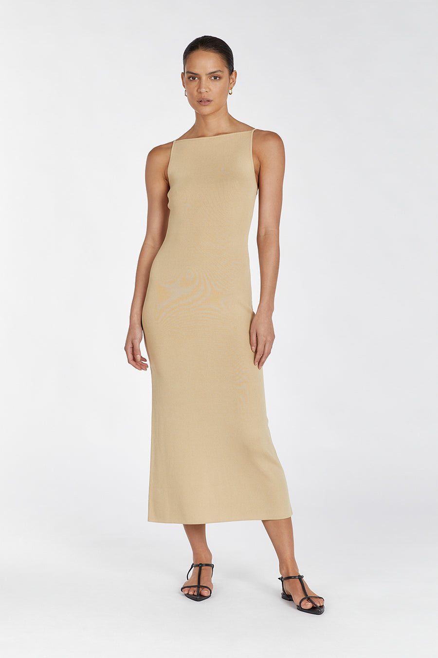 TAYLOR SAND KNIT MIDI DRESS