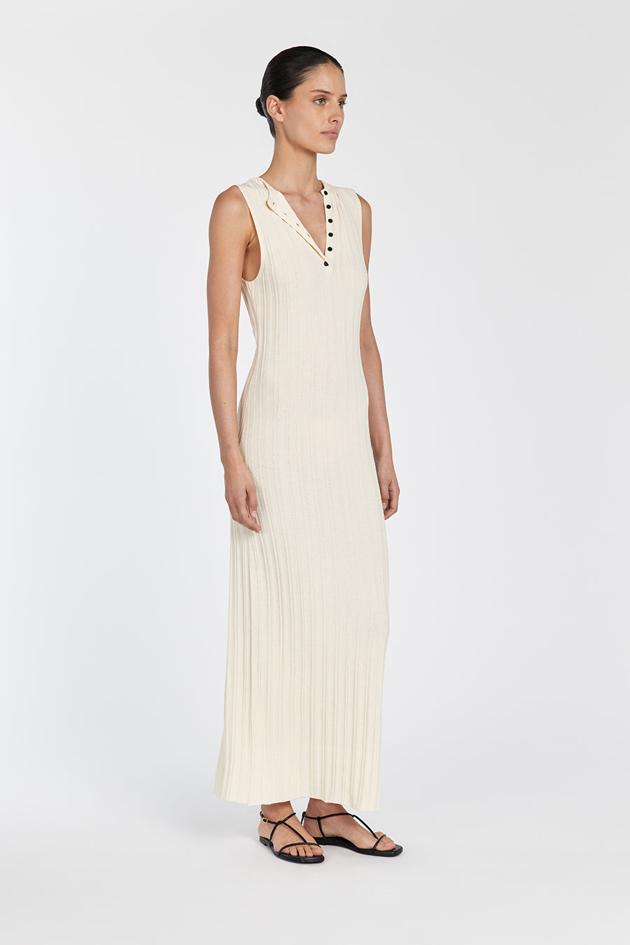 SYLVIA CREAM SLEEVELESS MAXI DRESS