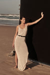 HEIDI CREAM MARLE KNIT MAXI DRESS