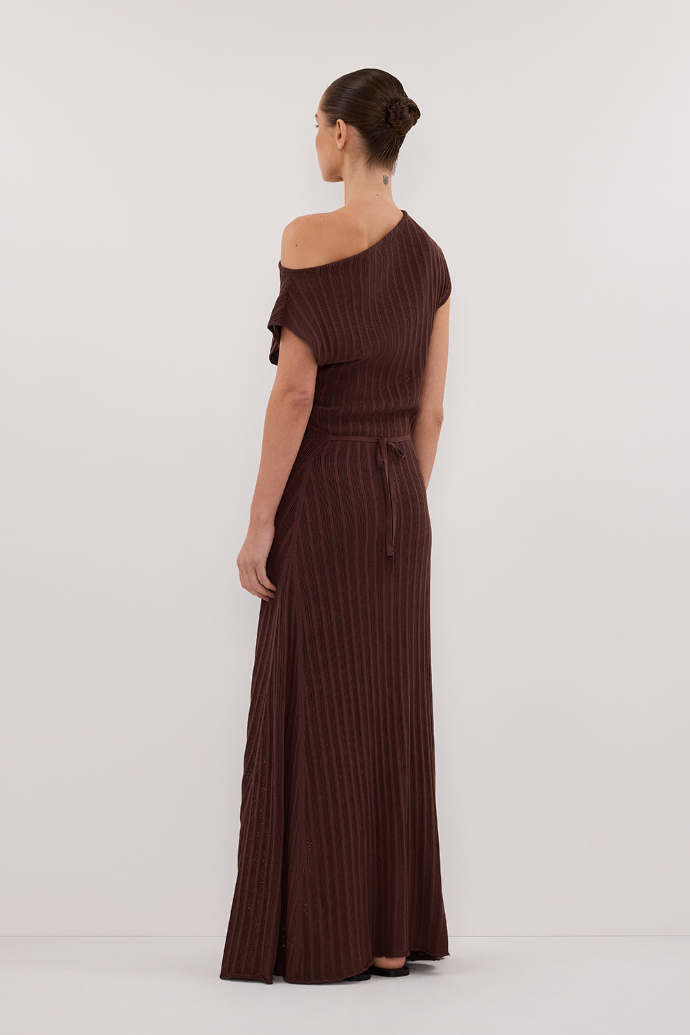 dissh brown knit dress BOWIE WALNUT KNIT MAXI DRESS DISSH