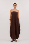ALIAS CHOC TEXTURED KNIT STRAPLESS MIDI DRESS