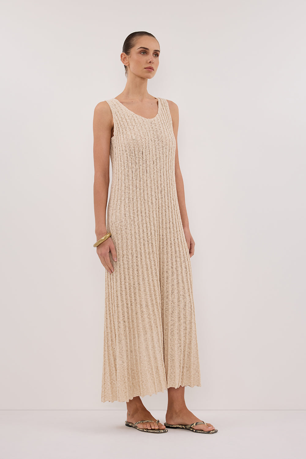 LEN NATURAL KNIT MAXI DRESS