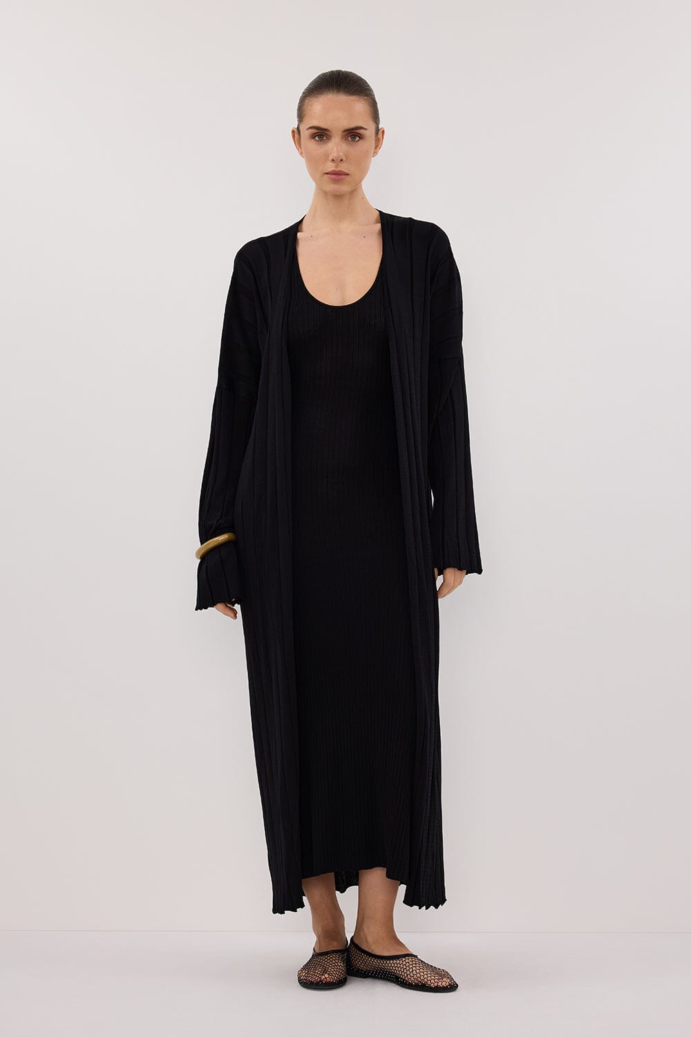 EVE BLACK SCOOP KNIT MIDI DRESS DISSH EVE BLACK SCOOP KNIT MIDI DRESS DISSH
