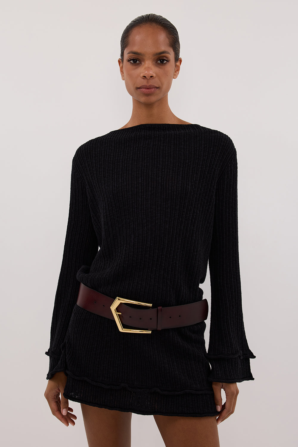 MAX BLACK KNIT MINI DRESS