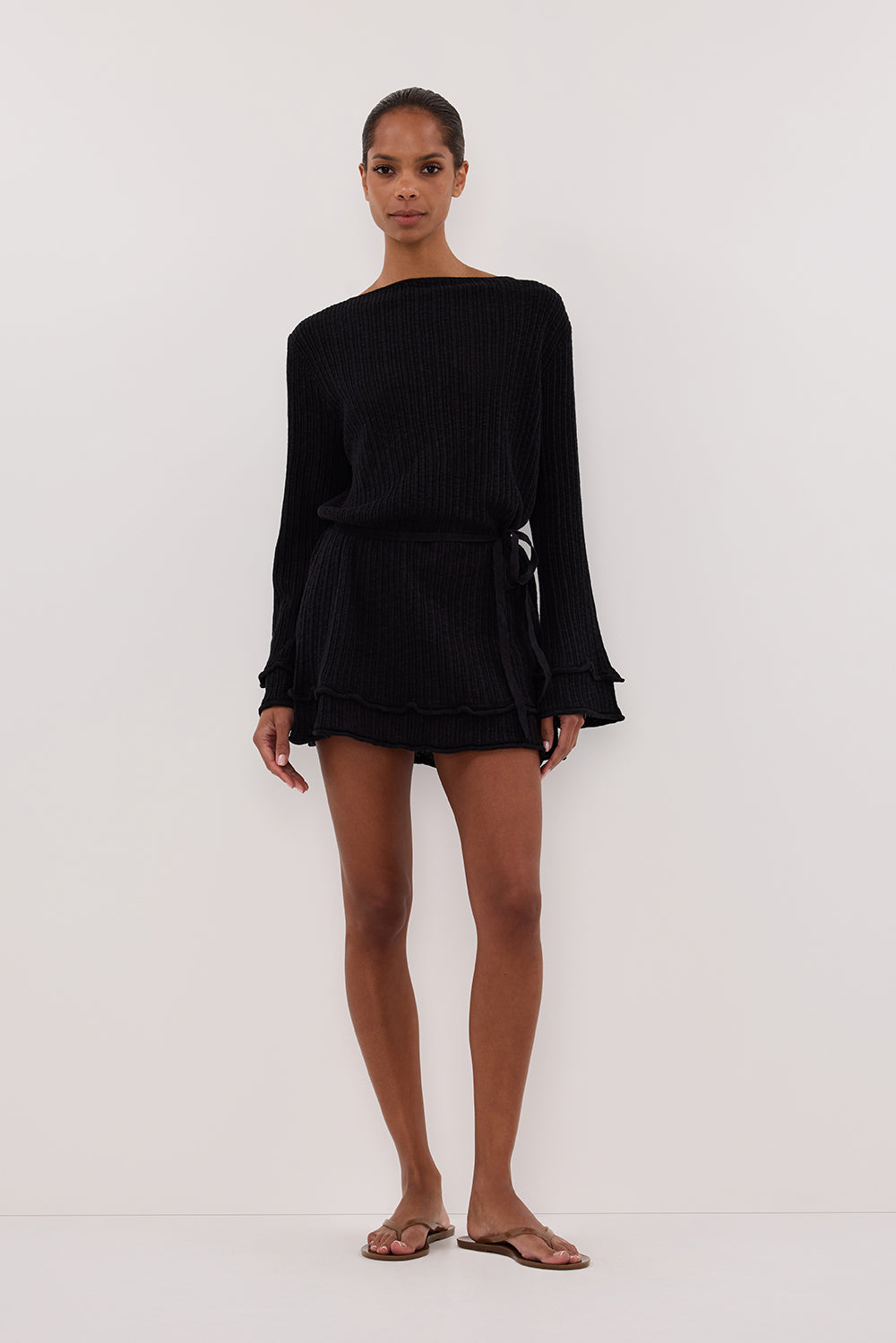 MAX BLACK KNIT MINI DRESS