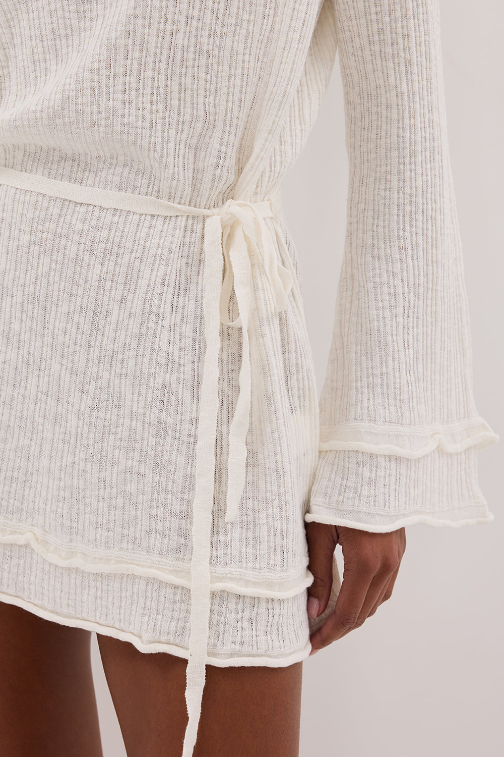 MAX IVORY KNIT MINI DRESS