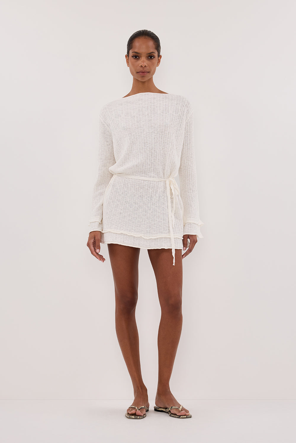 MAX IVORY KNIT MINI DRESS