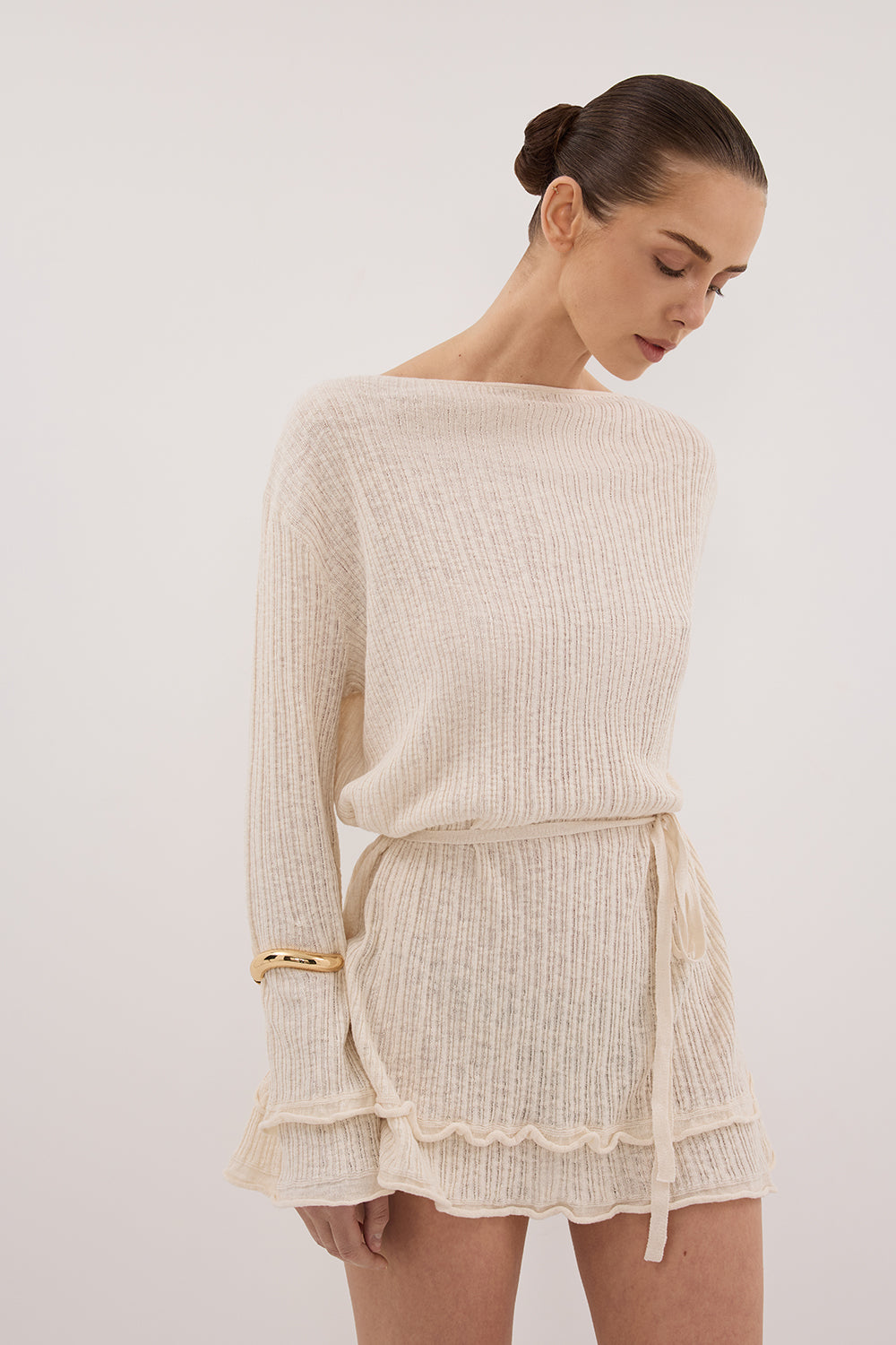MAX NATURAL KNIT MINI DRESS MAX NATURAL KNIT MINI DRESS
