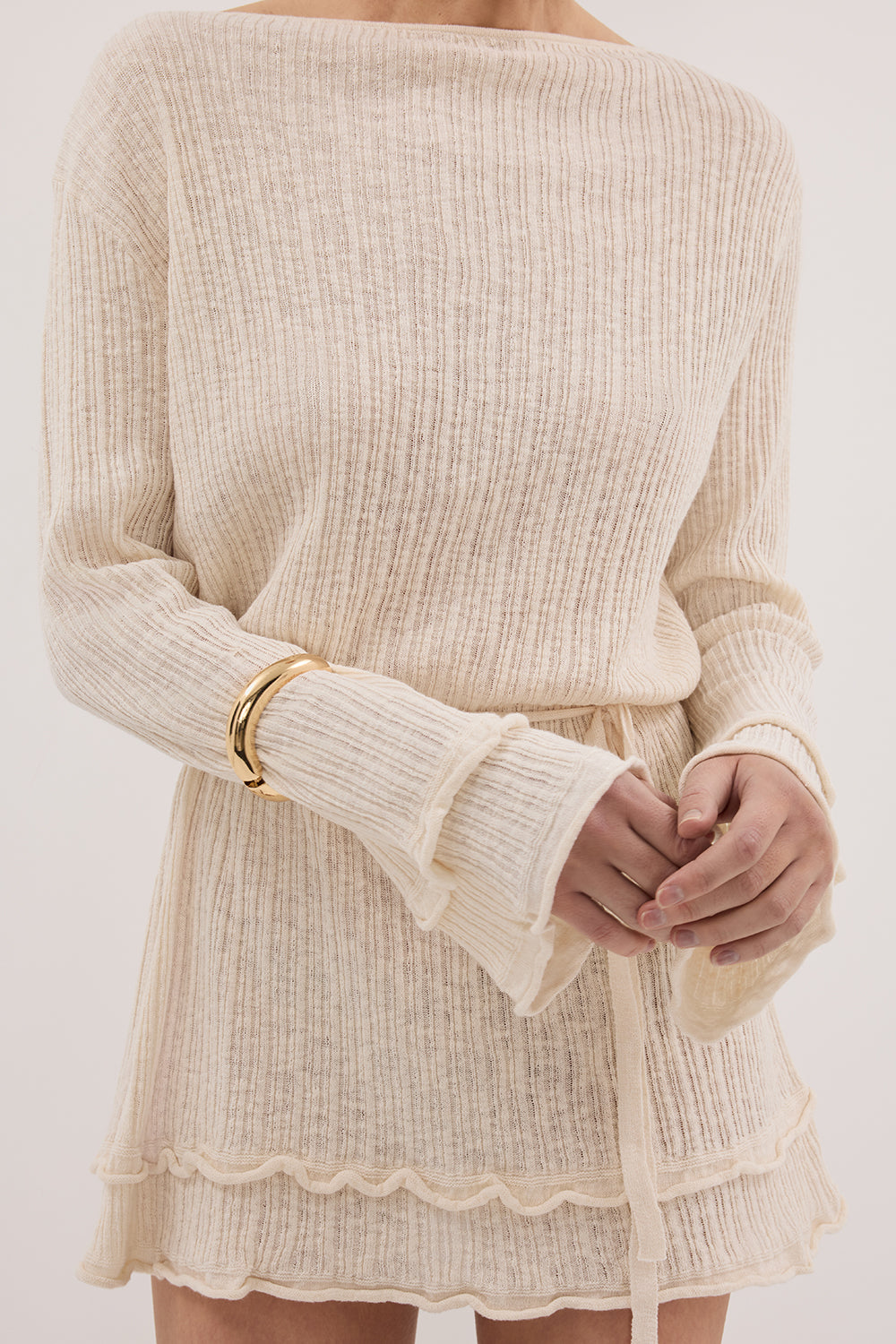 MAX NATURAL KNIT MINI DRESS MAX NATURAL KNIT MINI DRESS
