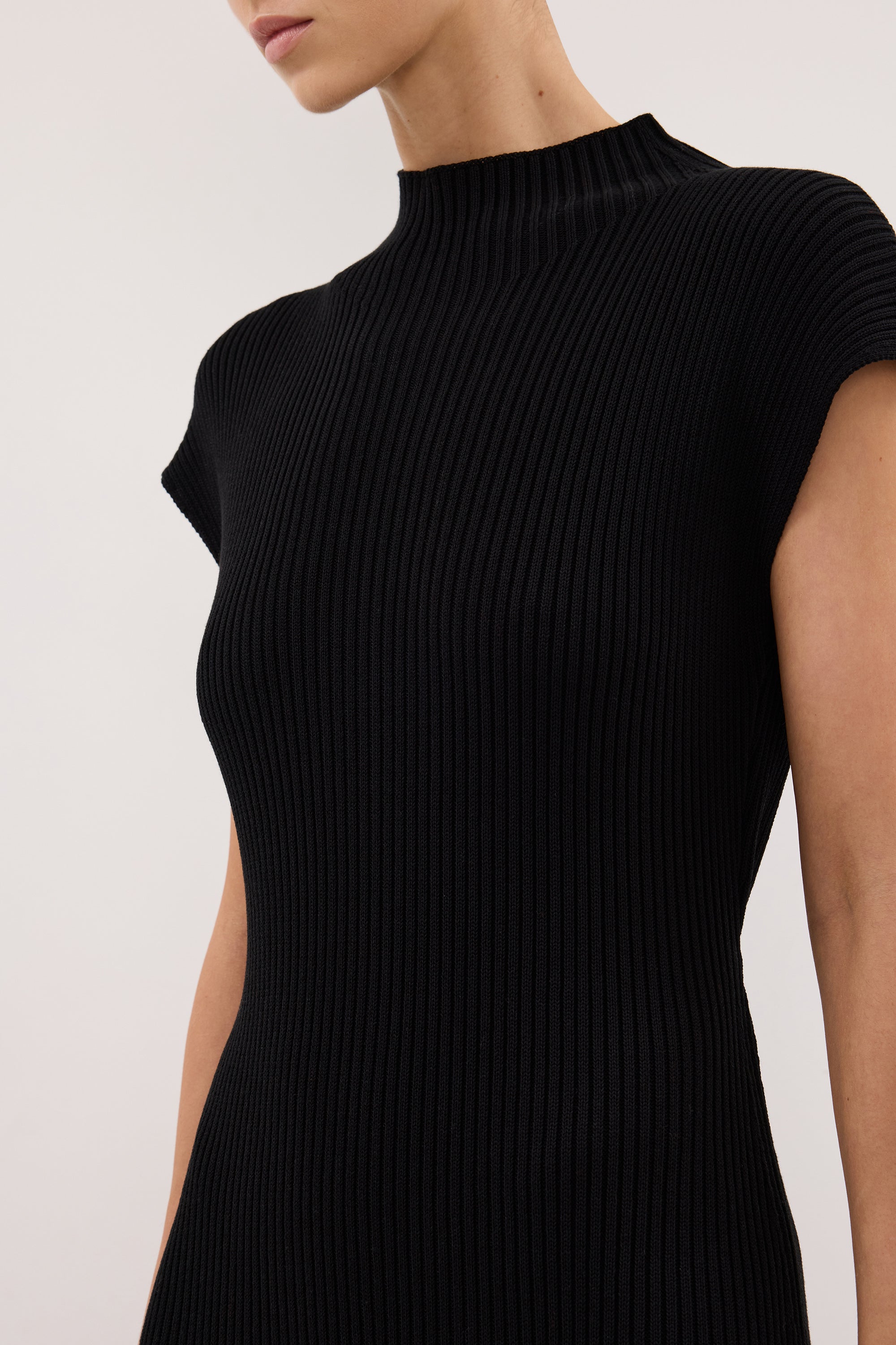 Della Knit Midi Dress in Black By DISSH