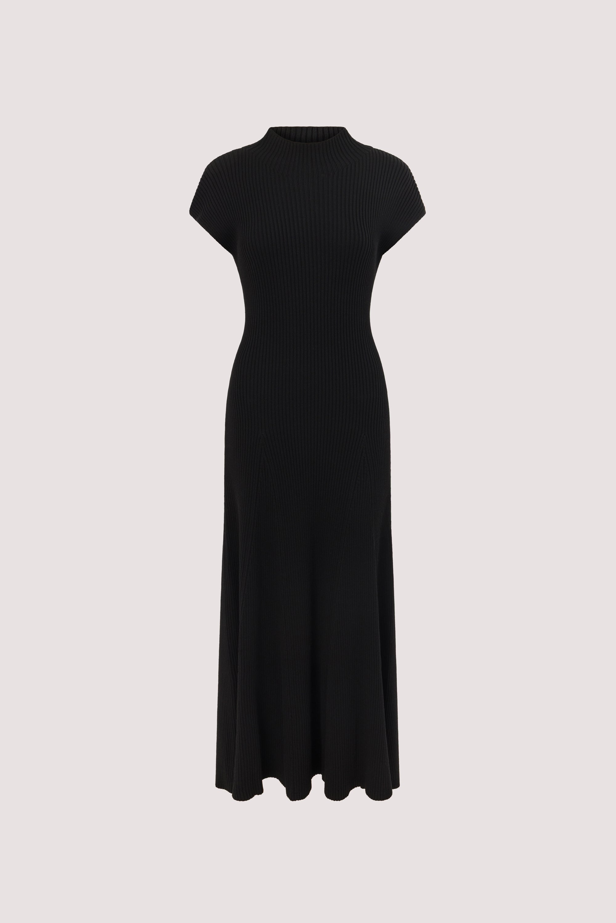 DELLA BLACK KNIT MIDI DRESS