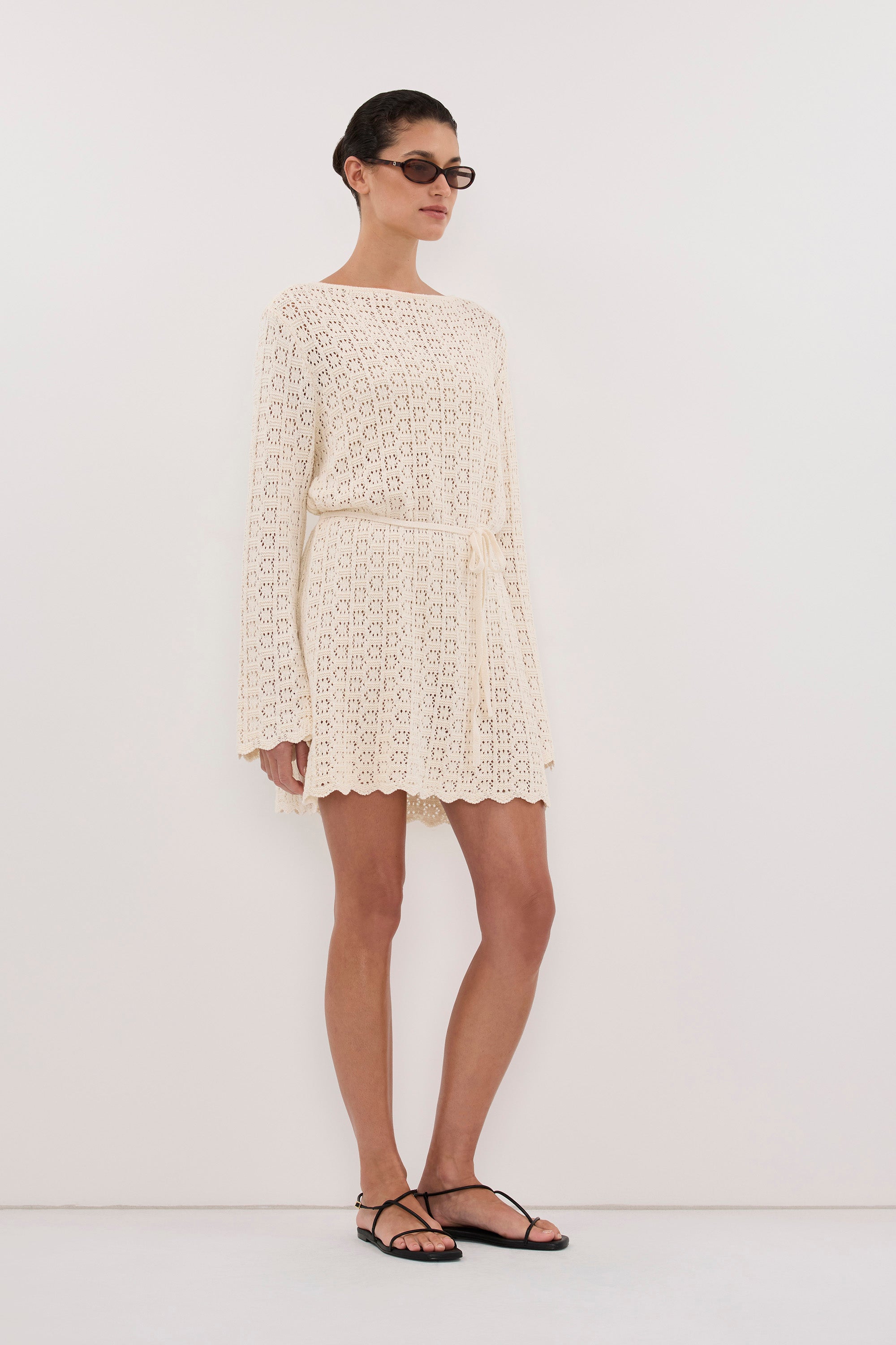 KEIRA NATURAL LS KNIT MINI DRESS – DISSH