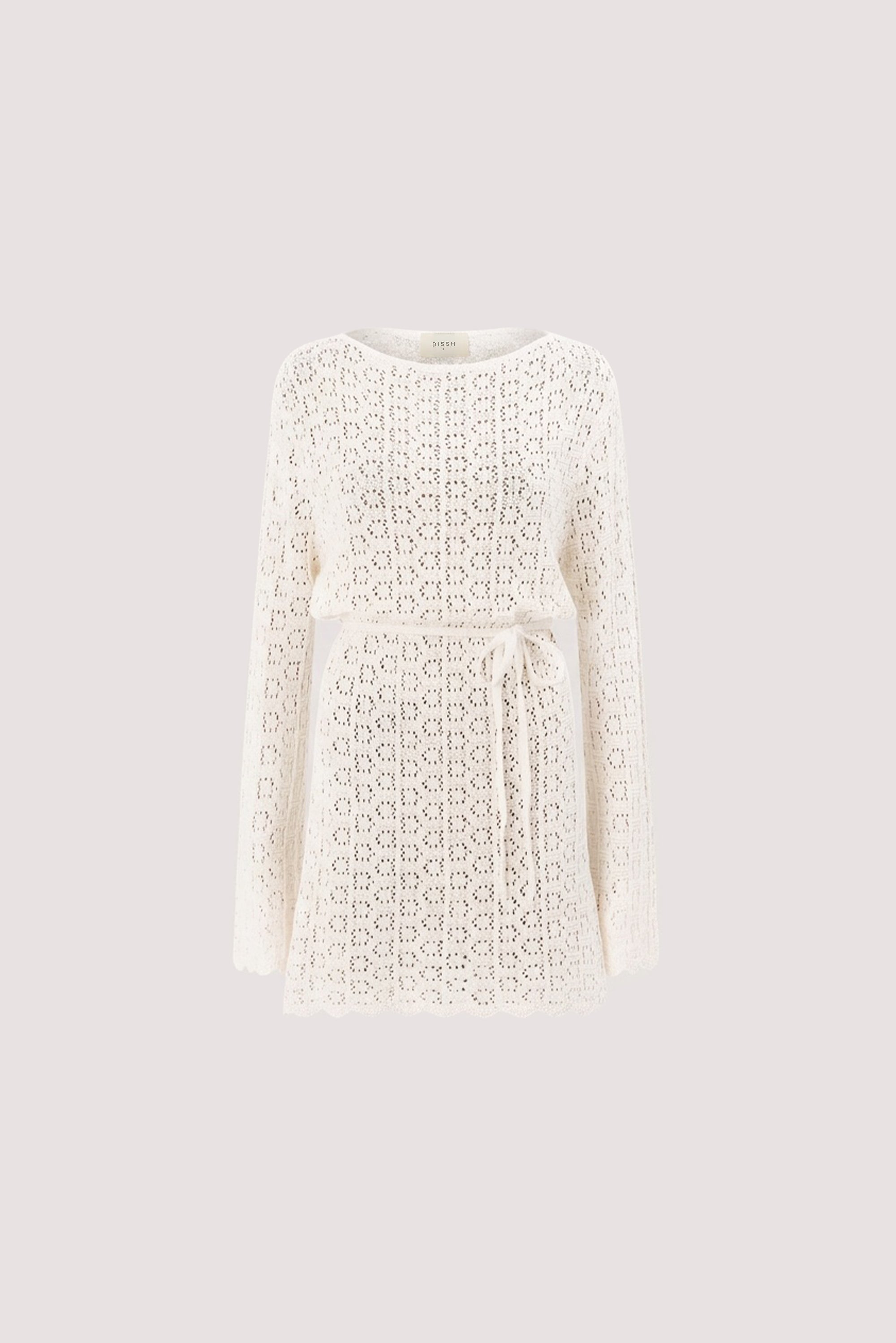 KEIRA WHITE LONG SLEEVE KNIT MINI DRESS - PRE ORDER