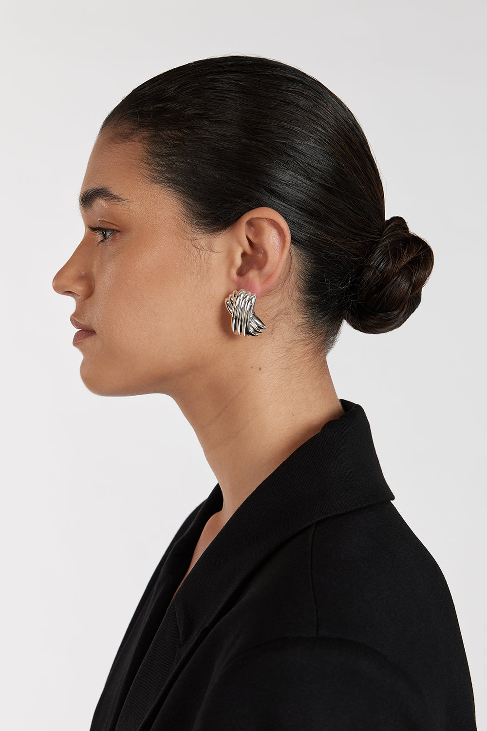 MÉGA TRIPLE X SILVER EARRING