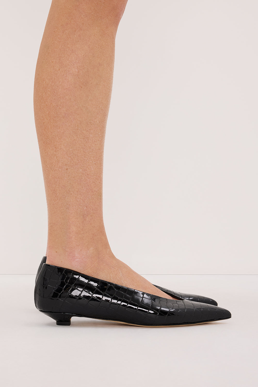 DOF STUDIOS CLAUDIA BLACK CROC HEEL