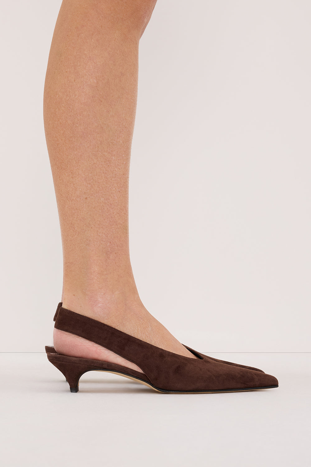 DOF STUDIOS TORY  CHOCOLATE SUEDE HEEL