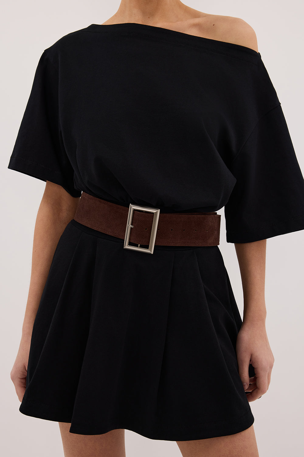 NOAH THE LABEL DARK BROWN SUEDE BELT