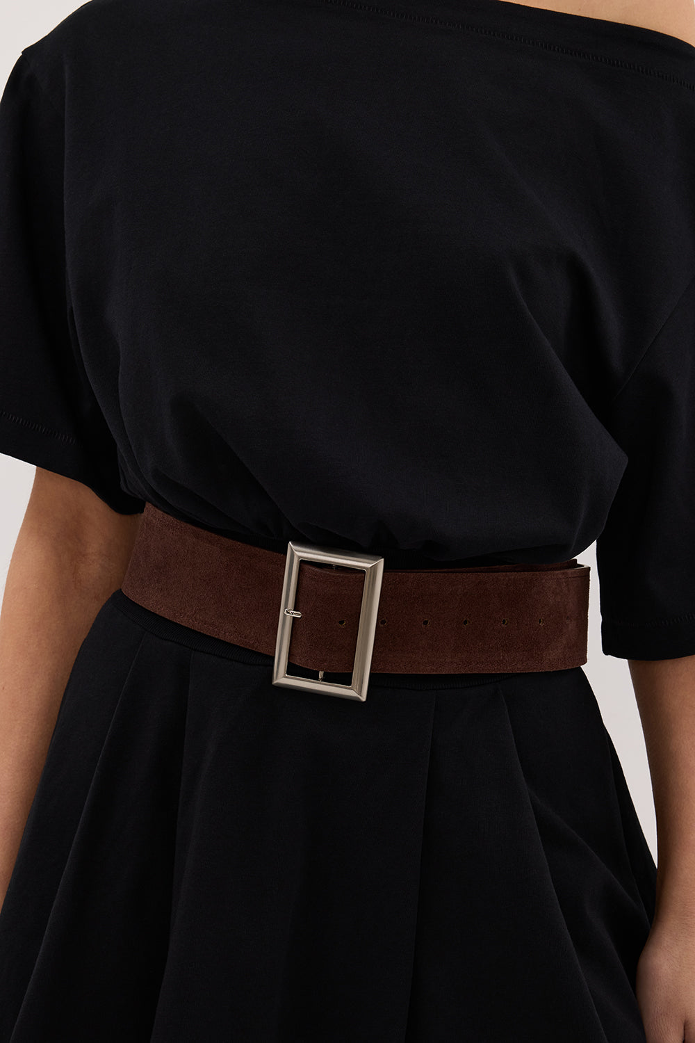 NOAH THE LABEL DARK BROWN SUEDE BELT