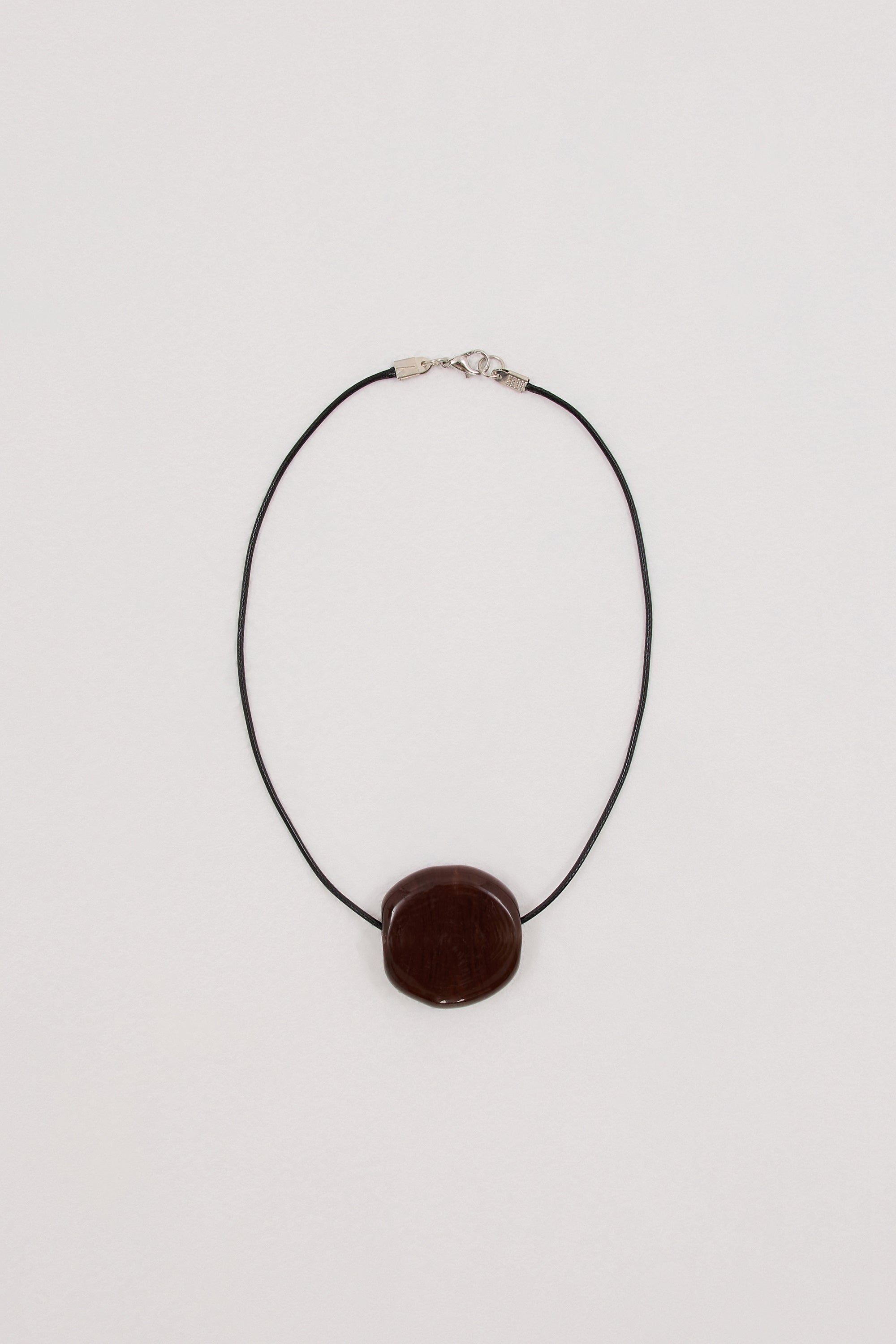NURI STUDIOS BROWN GLASS CIRCLE NECKLACE