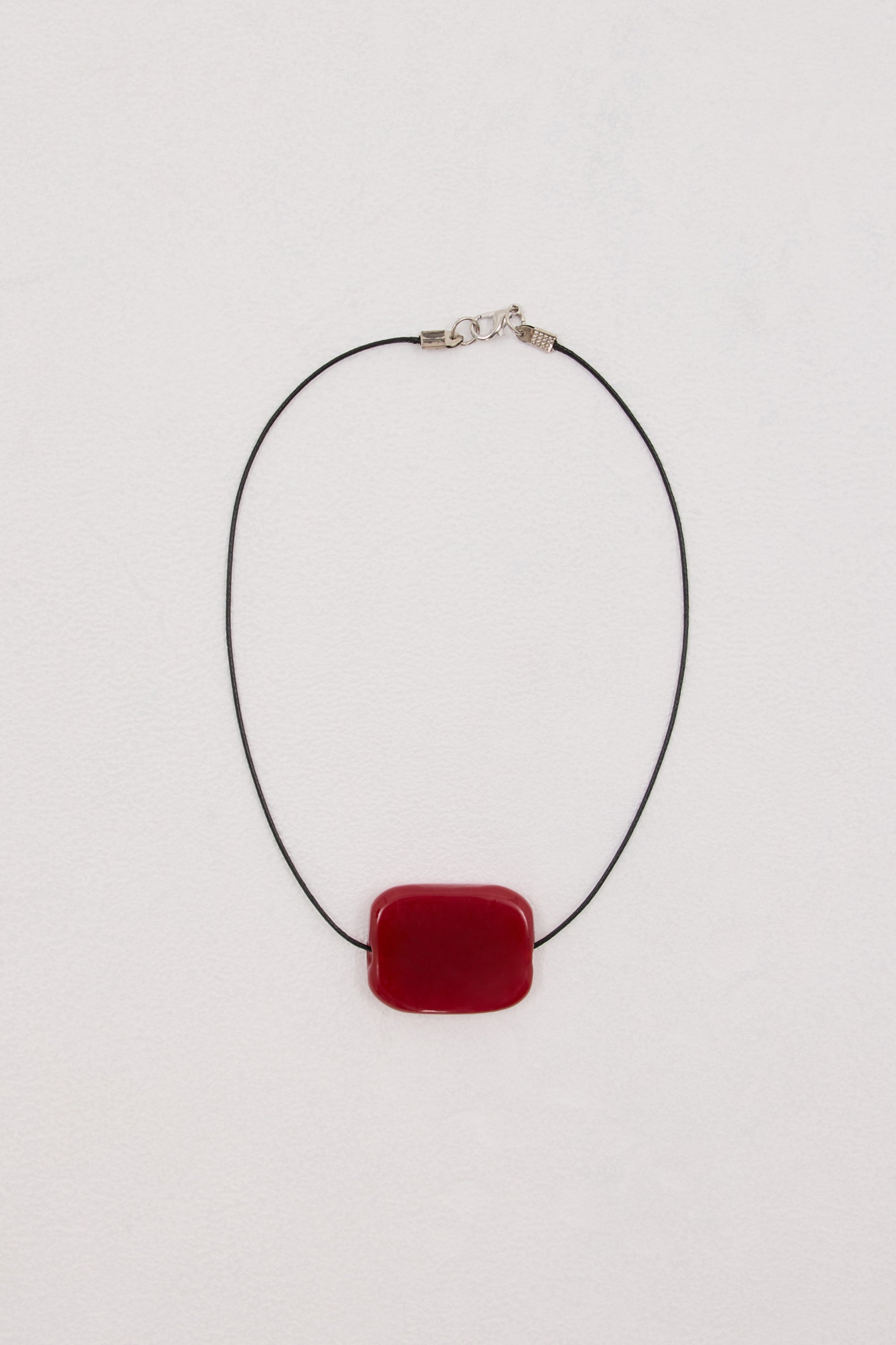 NURI STUDIOS RED RECTANGLE NECKLACE