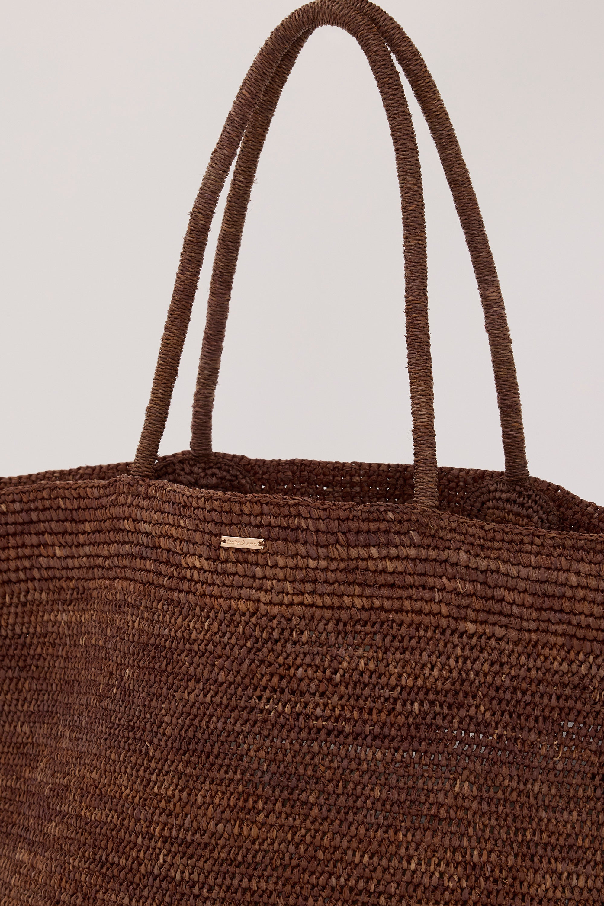 OCHRE LANE COCOA MAXI RAFFIA TOTE