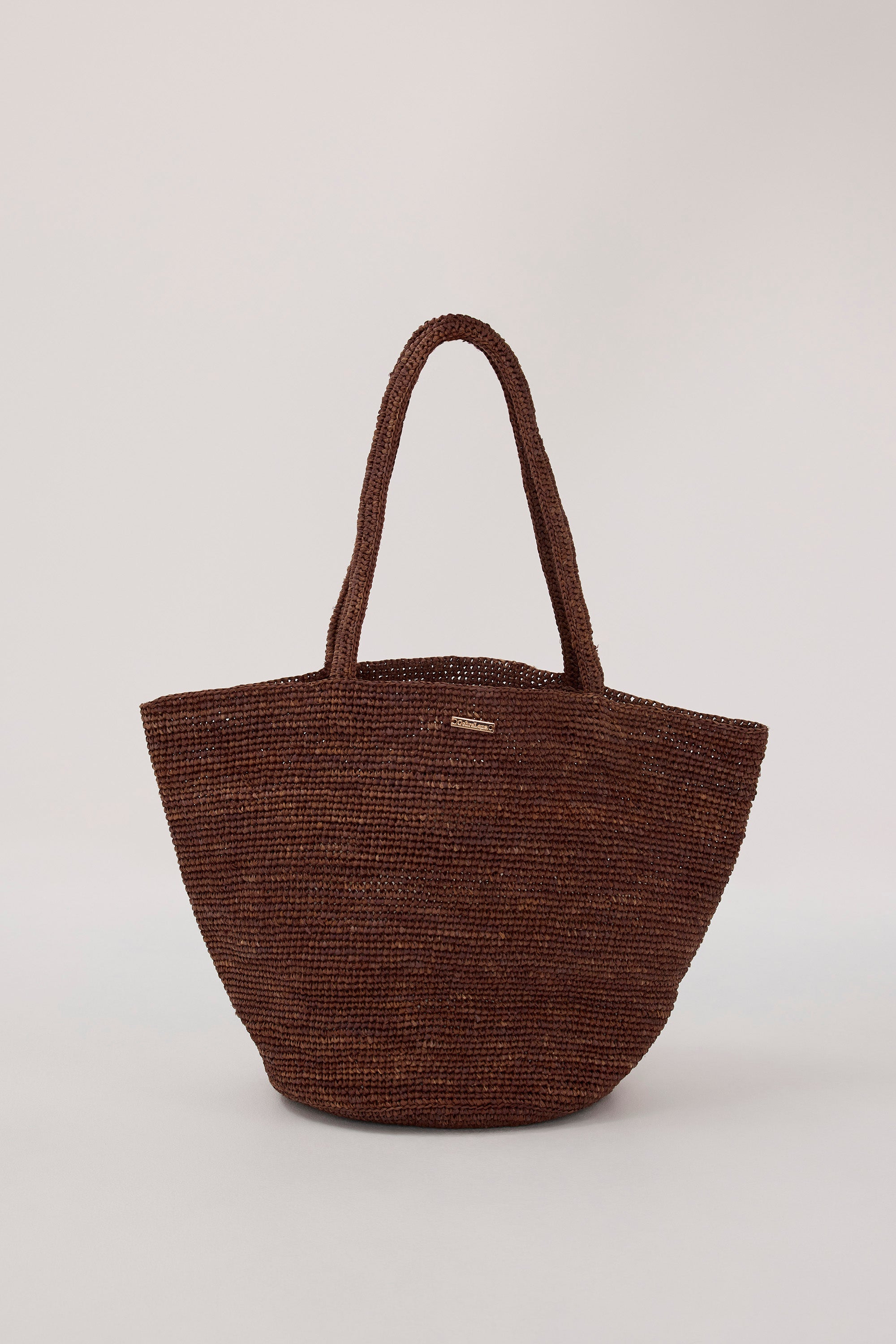 OCHRE LANE COCOA MINI RAFFIA TOTE