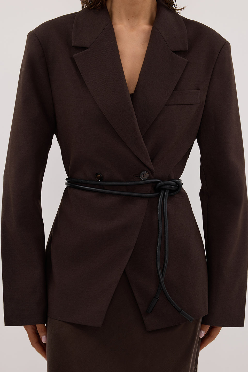 SANCIA THE MATTEO BLACK WRAP BELT