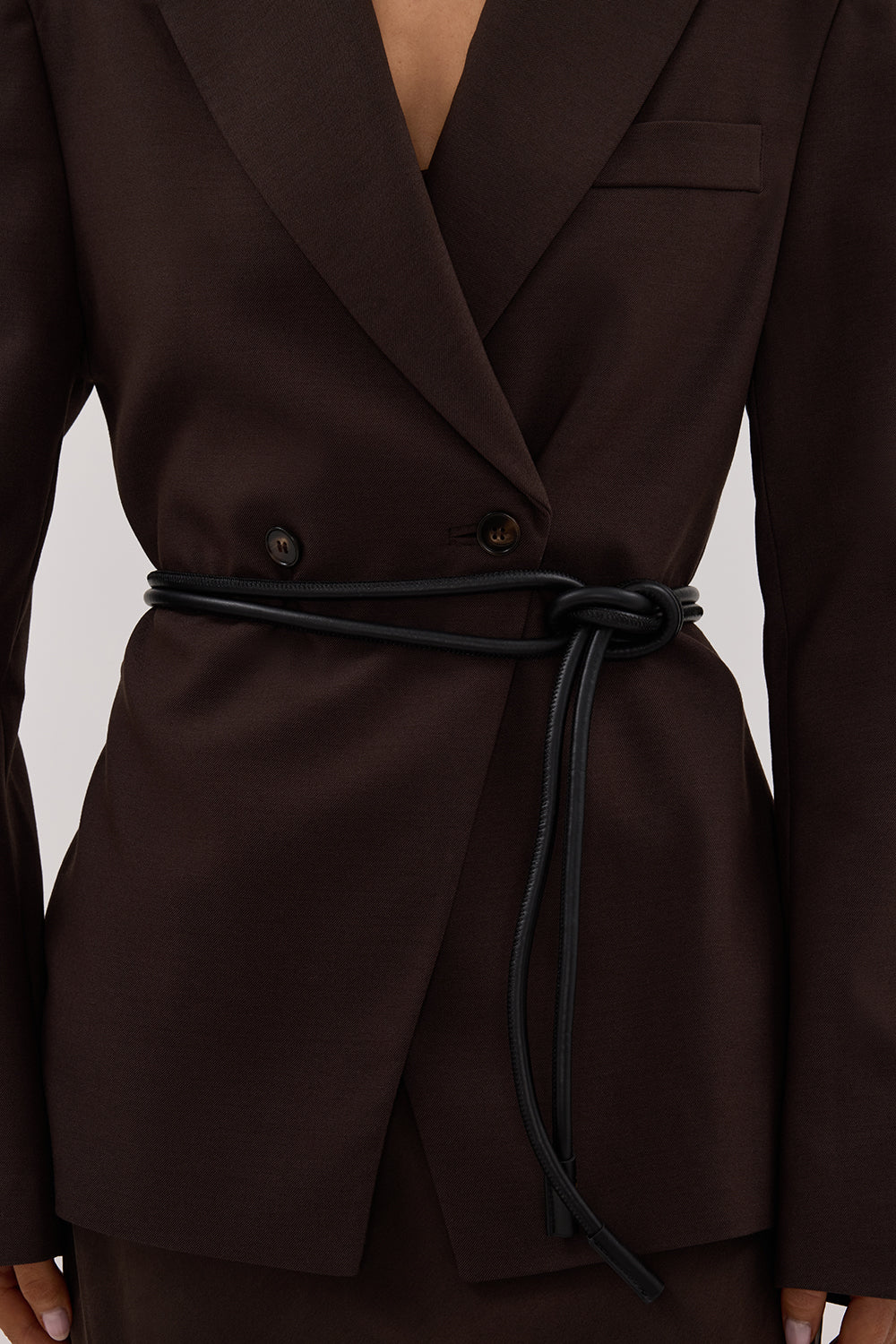 SANCIA THE MATTEO BLACK WRAP BELT