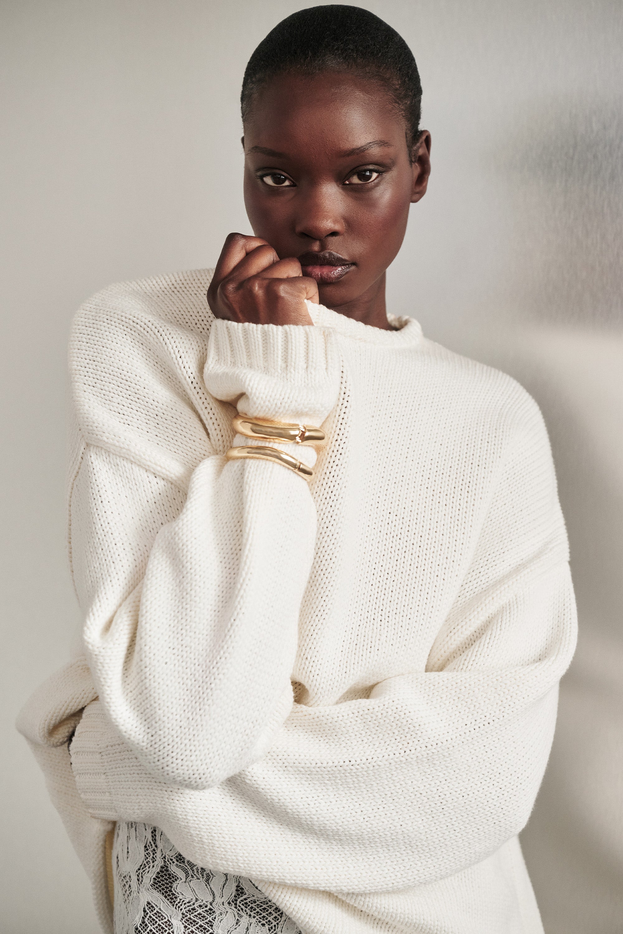 BRYANNA IVORY LONGLINE KNIT JUMPER