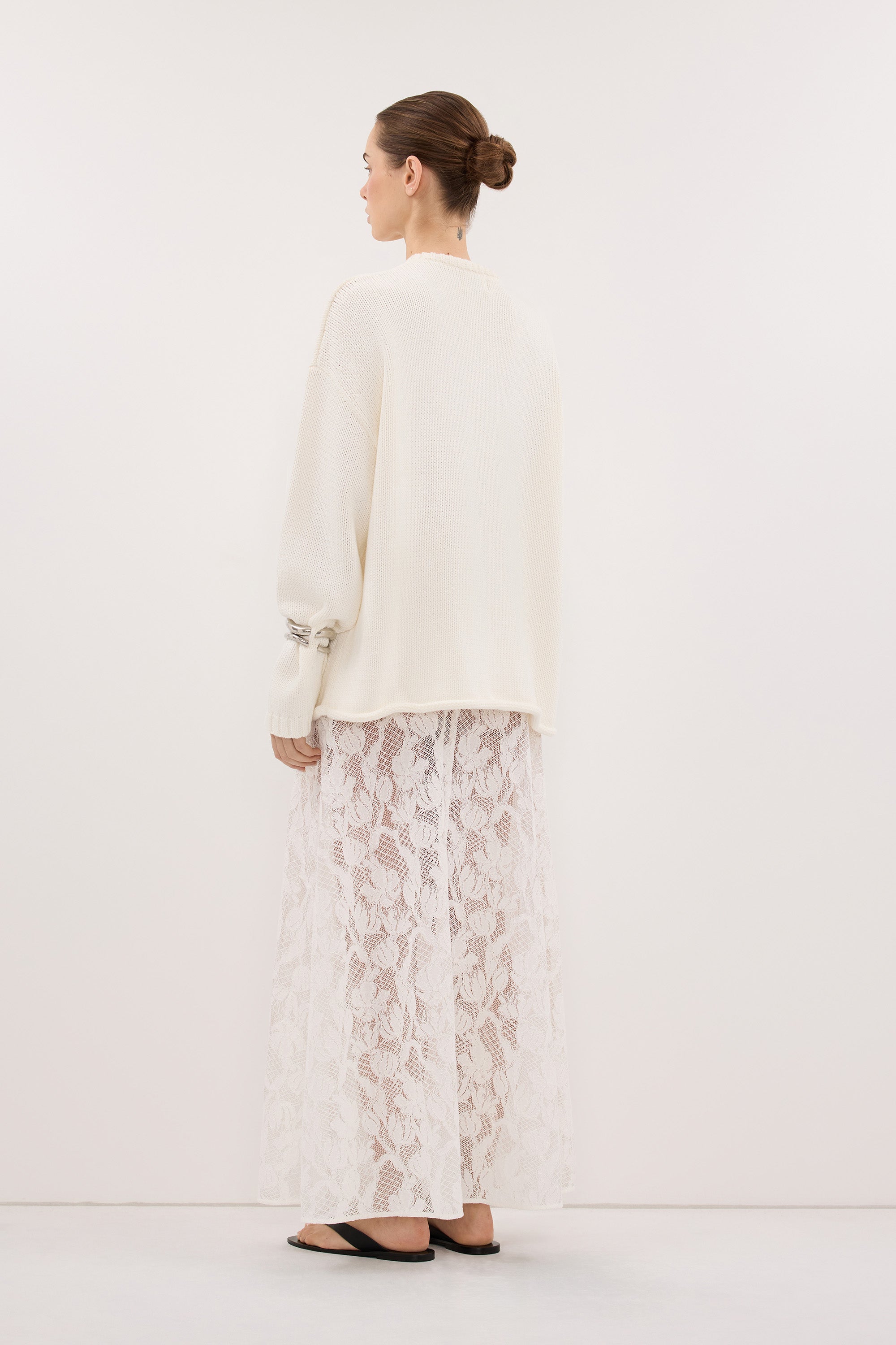 BRYANNA IVORY LONGLINE KNIT JUMPER