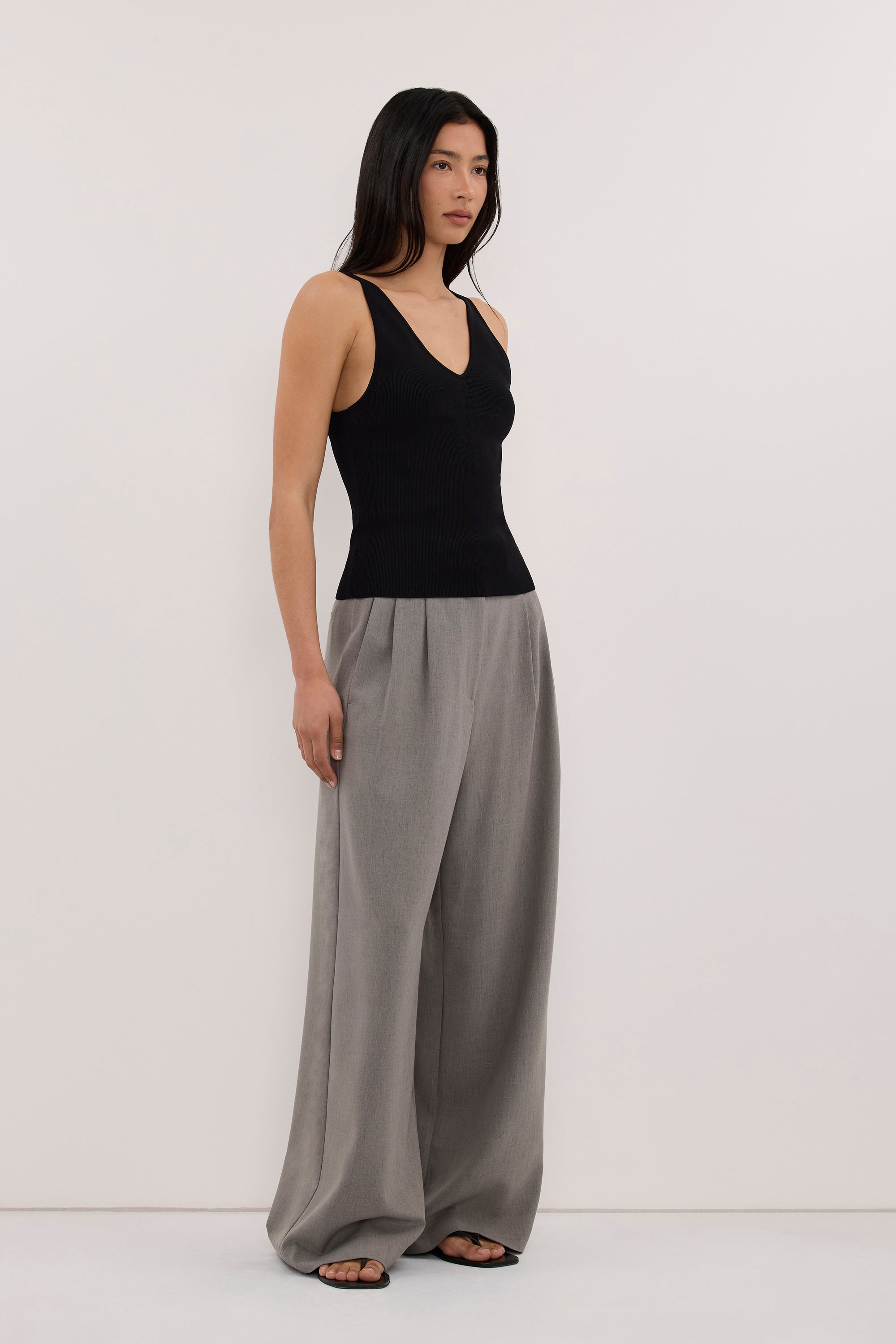 SILVIA BLACK KNIT TANK