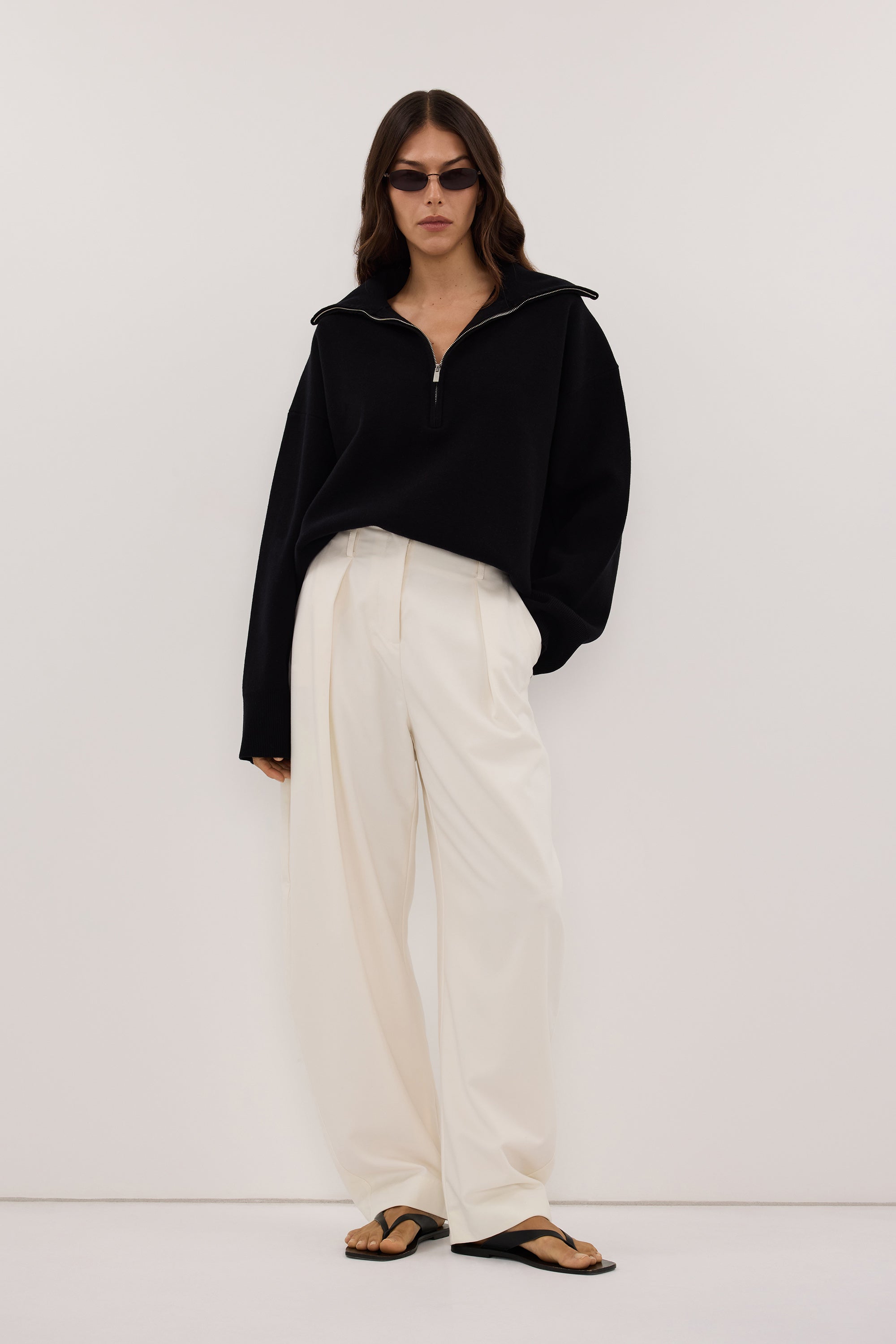 SHILOH BLACK QUARTER ZIP JUMPER - PRE ORDER