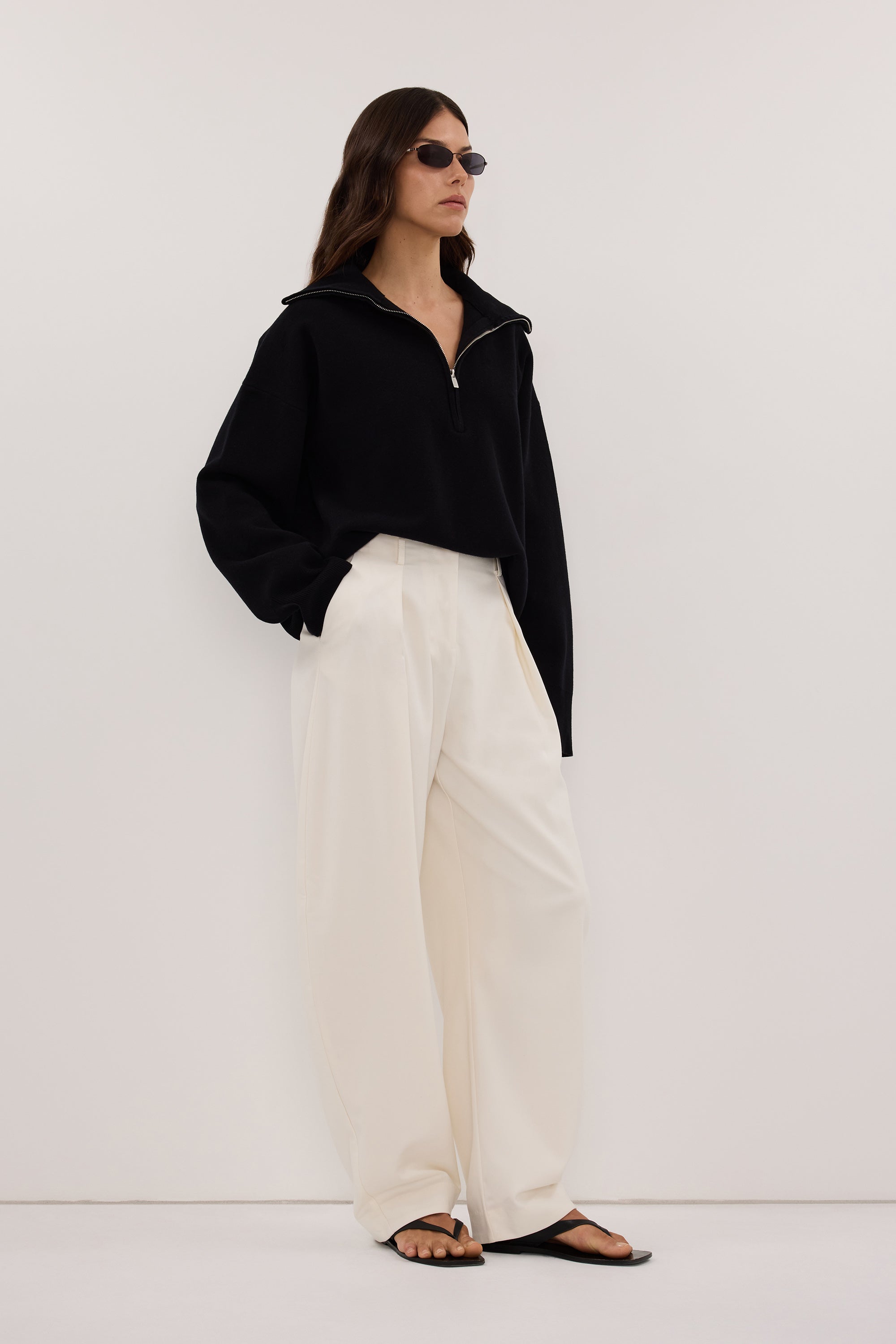 SHILOH BLACK QUARTER ZIP JUMPER - PRE ORDER
