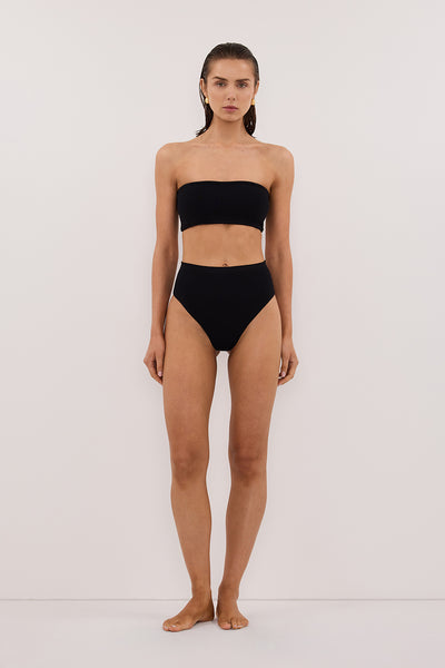 Stas wearing BASE BLACK BANDEAU TOP