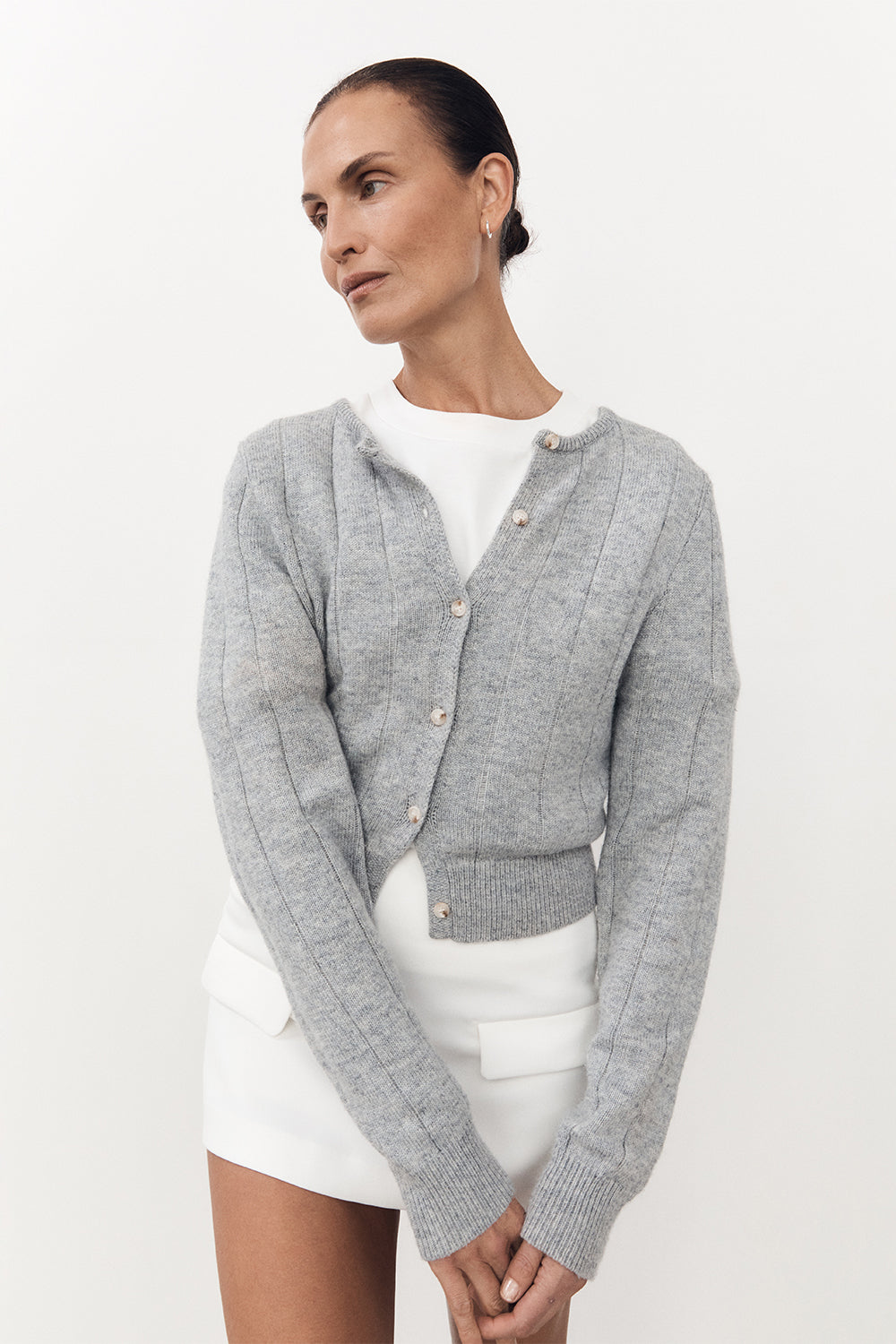 LEVI SILVER MARLE KNIT CARDIGAN