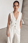MARLOWE OFF WHITE BOUCLE VEST