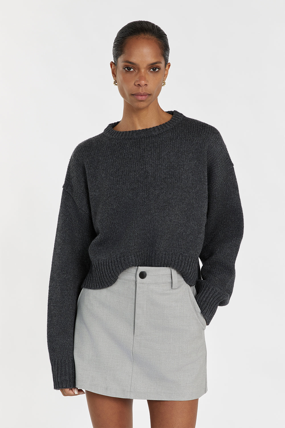 OLIVER CHARCOAL MARLE KNIT JUMPER