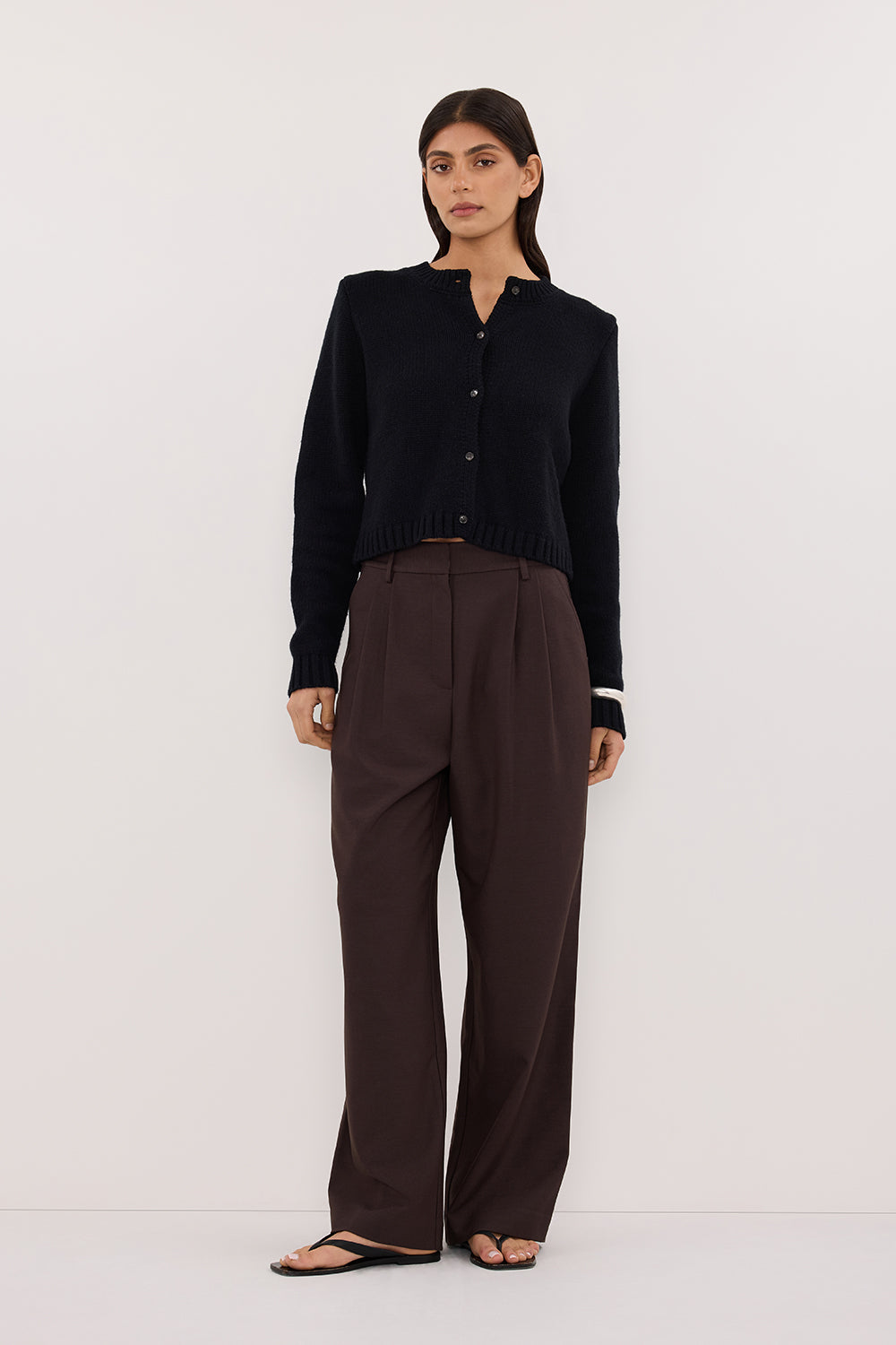 FOSTER BLACK KNIT CARDIGAN