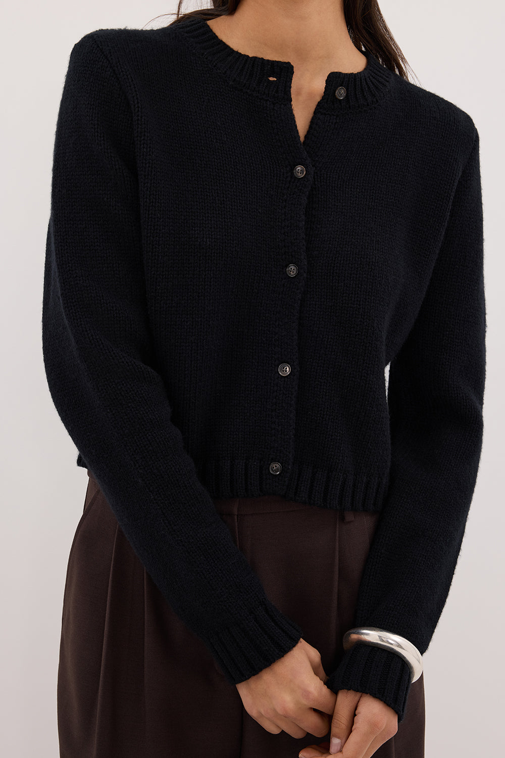 FOSTER BLACK KNIT CARDIGAN