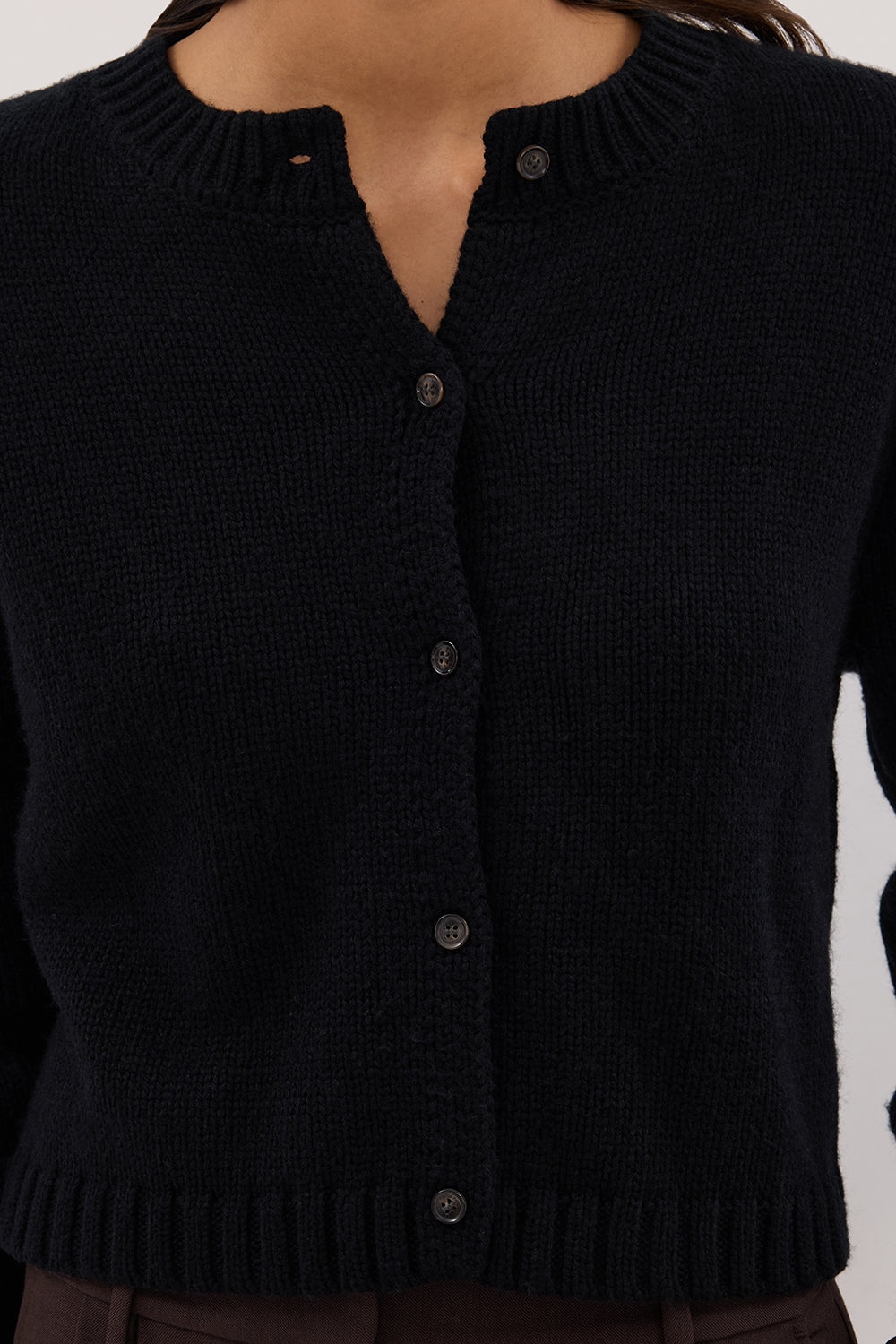 FOSTER BLACK KNIT CARDIGAN