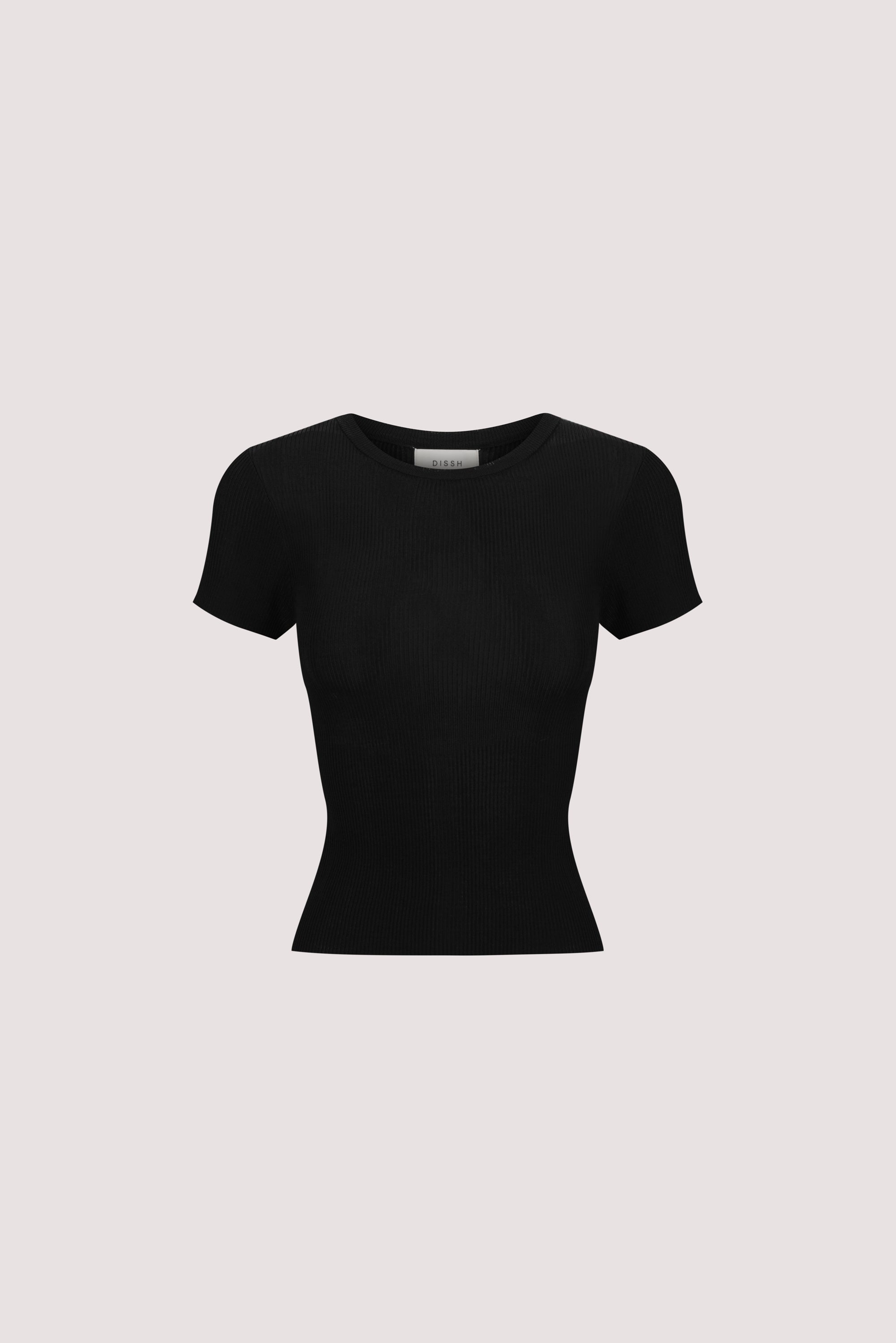 CLO BLACK RIBBED BABY TEE – DISSH