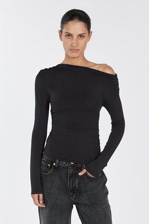 ENZO BITTER CHOC LONG SLEEVE TOP