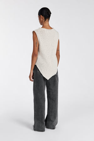 ALTHEA STONE ASYM KNIT TOP | Dissh